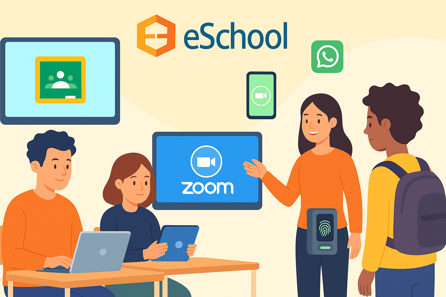 Easy School Life with Google Classroom, Zoom, WhatsApp & Biometric Attendance