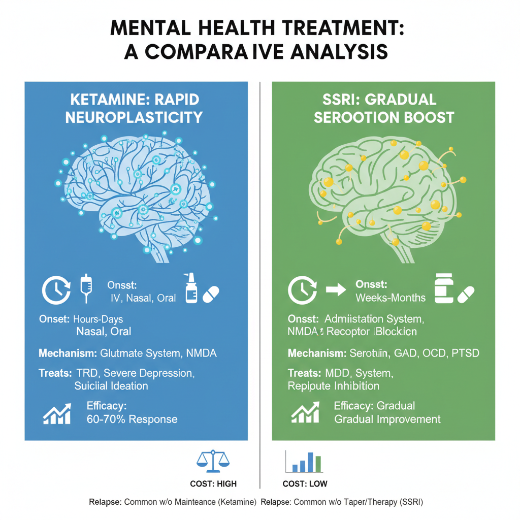 Ketamine vs SSRI: A Comprehensive Comparison for Mental Health Treatment